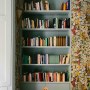 Victorian Terrace, Waterloo | Bespoke blue bookshelves and floral wallpaper | Interior Designers